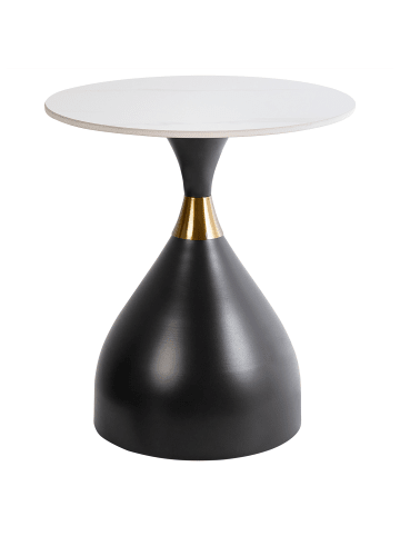Beliani Beistelltisch ITUNA in Schwarz/Gold/Weiß - (W) 50 x (H) 55 x (L) 50 cm