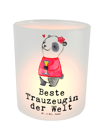 Mr. & Mrs. Panda Kerzenhalter Panda Beste Trauzeugin der Welt mi... in Transparent