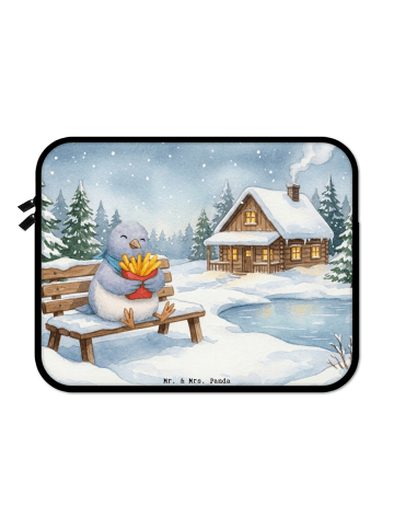 Mr. & Mrs. Panda Hülle Laptop Taube Winter Pommes Design ohne Sp... in Weiß