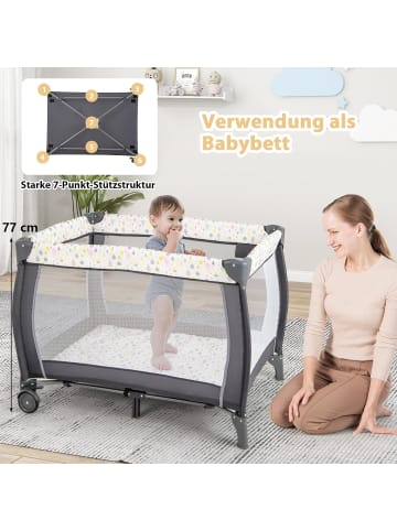 COSTWAY 3 in 1 Beistellbett klappbar in Bunt