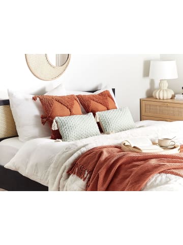 Beliani 2er-Set Dekokissen HAKONE in Grün/Beige