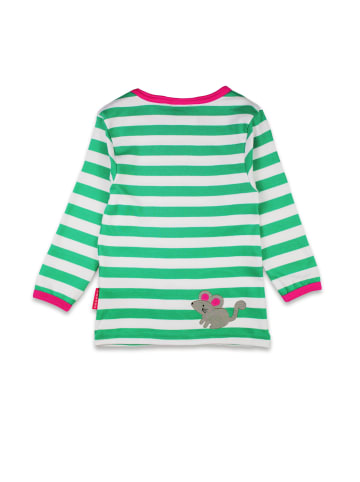 Toby Tiger Langarmshirt mit Kätzchen Applikation in grün