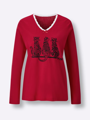 WITT WEIDEN Schlafanzug in rot-schwarz-bedruckt