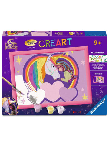 Ravensburger Kreativität CreArt, Malen nach Zahlen Kinder Unicorn Academy - Sophia & Wildstar Ab 9 Jahre in bunt