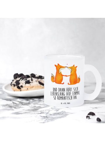 Mr. & Mrs. Panda Tasse Füchse Liebe mit Spruch in Transparent
