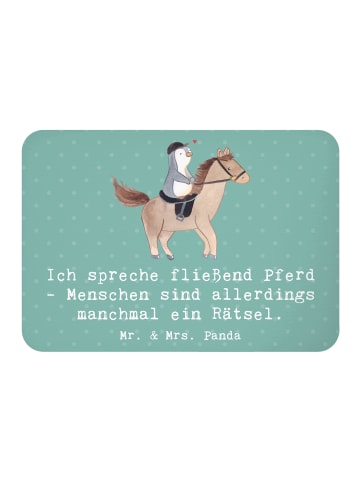 Mr. & Mrs. Panda Haftmagnet Reiten und Rätsel mit Spruch in Meeresbrise
