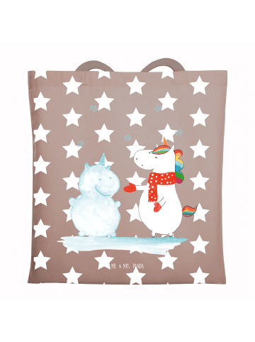 Mr. & Mrs. Panda Laptoptasche Einhorn Schneemann ohne Spruch in Braun Pastell