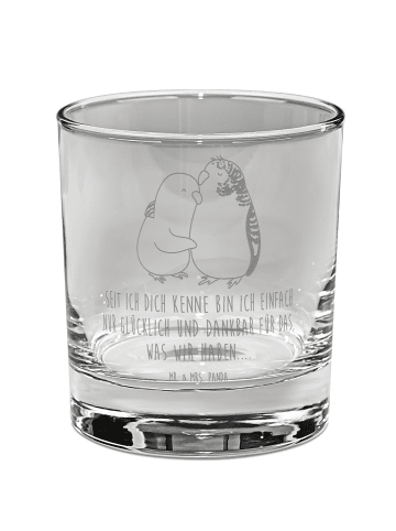 Mr. & Mrs. Panda Whiskyglas Wellensittich Liebe mit Spruch in Transparent