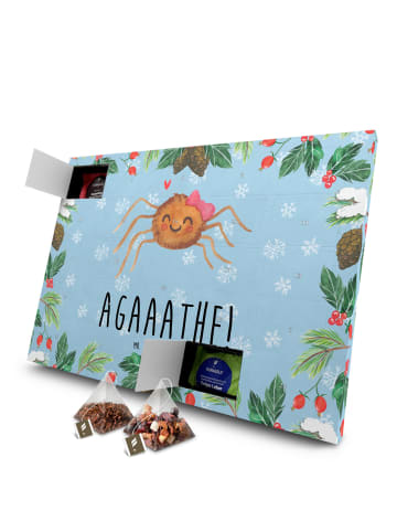 Mr. & Mrs. Panda Adventskalender Spinne Agathe Freude mit Spruch in Eisblau