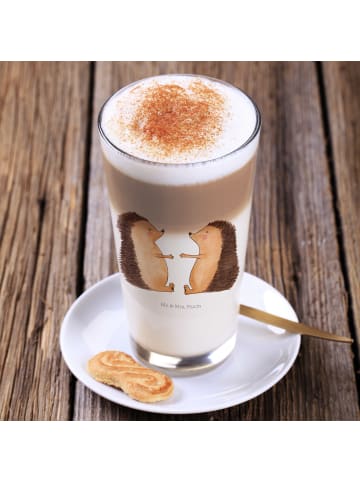 Mr. & Mrs. Panda Blümchentailglas Igel Liebe ohne Spruch in Transparent