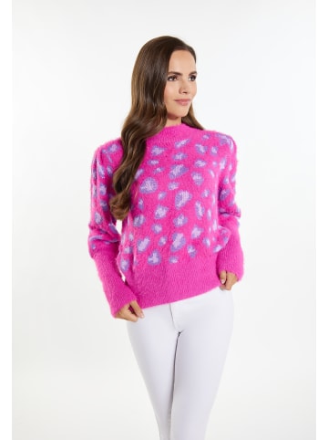 faina Damen Strickpullover in Pink Mehrfarbig