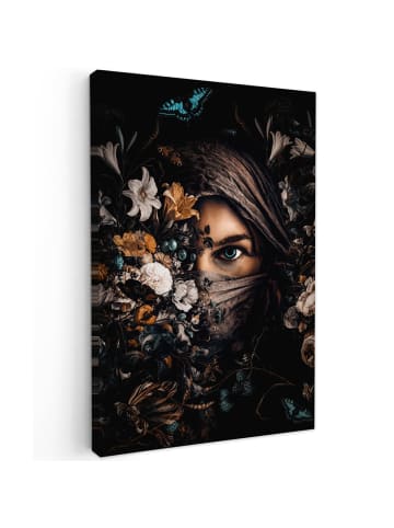 MuchoWow Leinwand bilder Blumenporträt