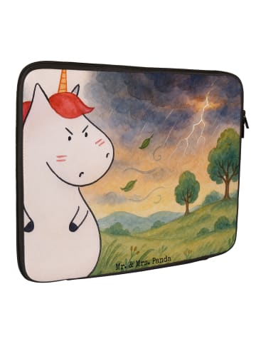 Mr. & Mrs. Panda Laptop Tasche Einhorn Wut Design ohne Spruch in Weiß