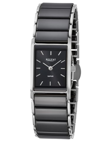 Regent Damenuhr Edelstahl/Keramik Schwarz