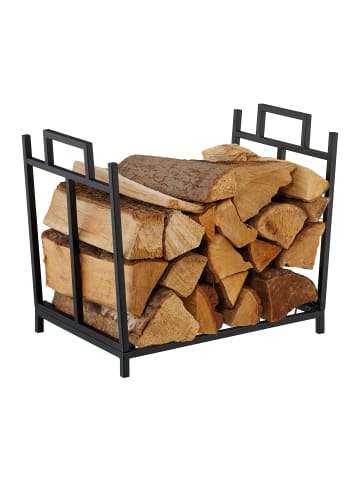 relaxdays Kaminholzregal in Schwarz - (B)45 x (H)41 x (T)33 cm