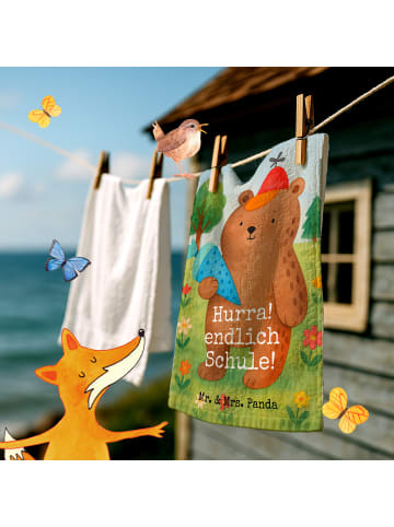 Mr. & Mrs. Panda Gästehandtücher Bär Schultüte Design mit Spruch in Weiß