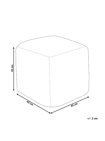 Beliani Pouf JOARA in Beige - (W) 45 x (H) 45 x (L) 45 cm