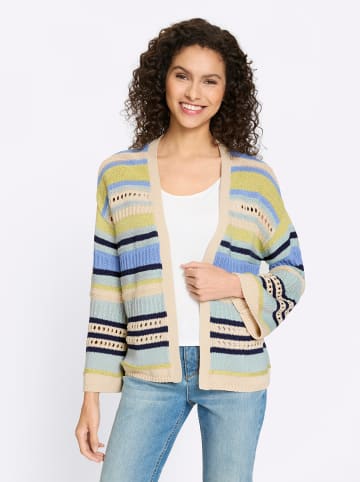 Heine Strickjacke in himmelblau-beige-gestreift