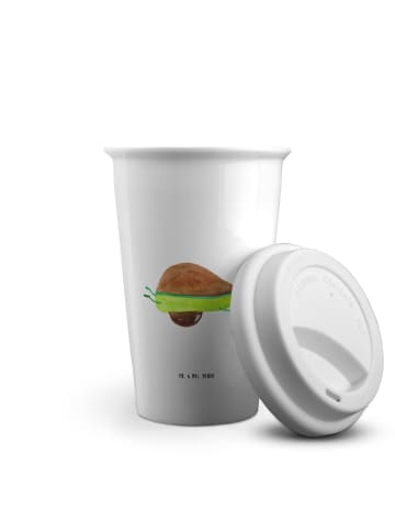 Mr. & Mrs. Panda Kaffeebecher To Go Avocado Yoga ohne Spruch in Weiß