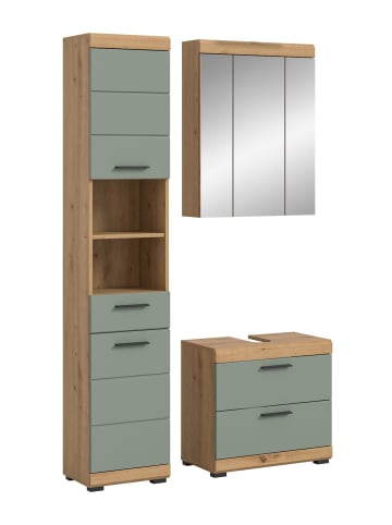 ebuy24 Badmöbelset Scout (3-teilig) Staubgrün 112 x 34 cm