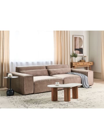 Beliani 3-tlg 2-Sitzer Sofa HELLNAR in Braun