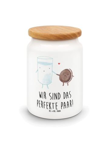 Mr. & Mrs. Panda behälter Milch Keks mit Spruch in Weiß