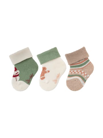 Sterntaler Baby Socken 3er-Pack Weihnachten in eukalyptus