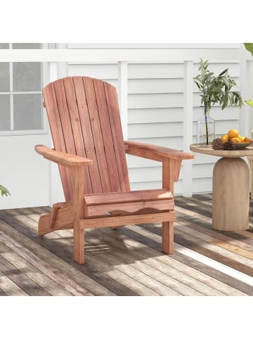 COSTWAY Adirondack Stuhl klappbar in Braun