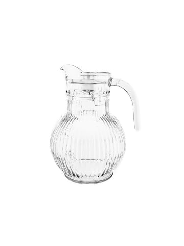 Almina Ripple Karaffenset aus Glas – 1,8 Liter Karaffe mit 6 Gläsern in Transparent