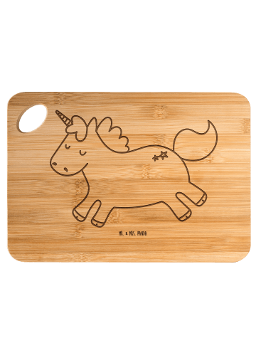 Mr. & Mrs. Panda Schneidebrett Einhorn Happy ohne Spruch in Braun