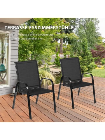 COSTWAY 2er Set Gartenstühle 56x72x90cm in Schwarz