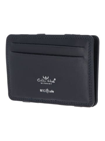 Golden Head Polo Kreditkartenetui RFID Schutz Leder 7.5 cm in marineblau