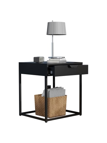ebuy24 Nachttisch FlokasS schwarz Schwarz 43 x 41 cm