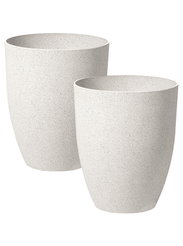 Beliani 2er-Set Outdoor Blumentopf CROTON in Weiß