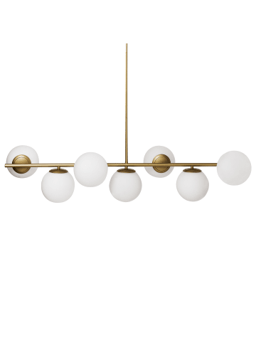 Beliani Pendelleuchten KARLA in Gold/Weiß - (W) 109 x (H) 122 x (L) 14 cm