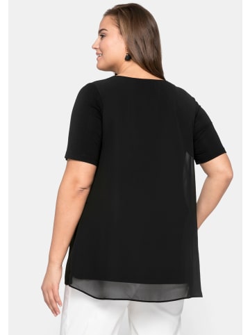 sheego Blusenshirt in schwarz