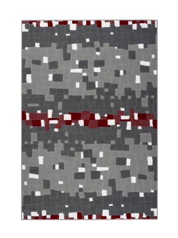 Kayoom Kurzflor Teppich Vancouver 210 in multi - rot - rechteckig