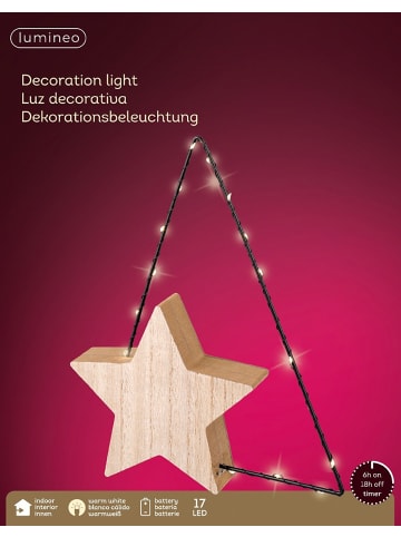 LUMINEO LED Beleuchtung Holzstern 17 LED in warm weiß