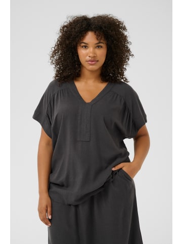 KAFFE curve Kurzarm-Bluse KCmille Loose fit in Black Oyster