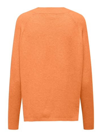 JACQUELINE de YONG Basic Strick Pullover Stretch Sweater mit Schlitzen JDYMARCO in Orange