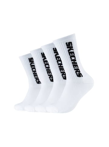 Skechers Tennissocken 4er Pack cushioned in Weiß