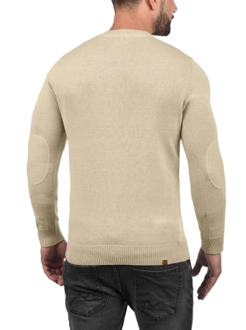BLEND Strickpullover BHLasse 20703348ME Strickpulli mit aufgestickten Ellenbogenpatches in Beige