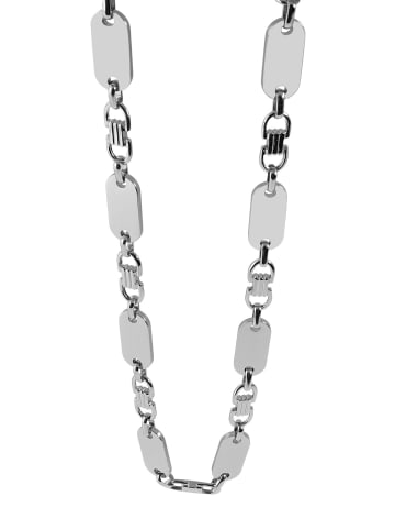 Adeliás Unisex Halskette – Plattenkette aus Edelstahl 70 cm in silber