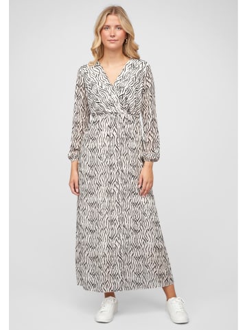 Cloud5ive Cloud5ive Langed Chiffon Kleid V-Neck Viskoseeinsatz in white/black