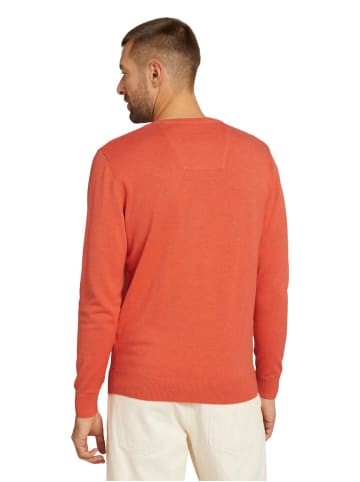 Tom Tailor Pullover Basic V-Neck in Orange