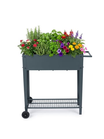 relaxdays Hochbeet in Anthrazit - (B)85 x (H)80 x (T)50 cm