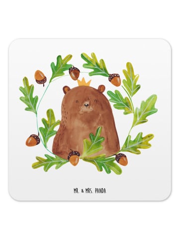Mr. & Mrs. Panda Untersetzer Bär König ohne Spruch in Weiß