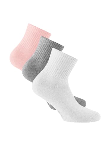 Rohner Socken 3er Pack in Weiß/Grau/Rosa