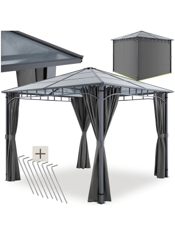 Gartenlaube 3 x 4 m wasserdicht mit Seitenteilen und Hardtop