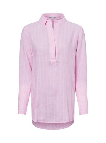 Marie Lund Tunikabluse mit Leinen-Anteil in rosa weiß